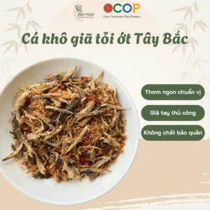 Cá khô giã tỏi ớt tây bắc, cá khô nướng giã tay, ruốc cá nục khô