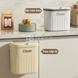 Thùng Đựng Rác Có Nắp Đậy Treo Cửa Tủ Nhà Bếp, Nhà Tắm - Thùng Rác Dán Tường Để Phòng