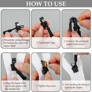 Lachapelly 12 / 24 Cái Kéo Trượt Dây Kéo, Thay Thế Kéo Dây Kéo Đa Kích Thước DIY, Có Thể Tháo Rời Với Kìm Dây Kéo Thay Thế