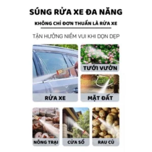 Máy rửa xe cầm tay áp suất cao, sạc pin, súng rửa xe cho sử dụng tại nhà với chế độ phun bọt tiên tiến