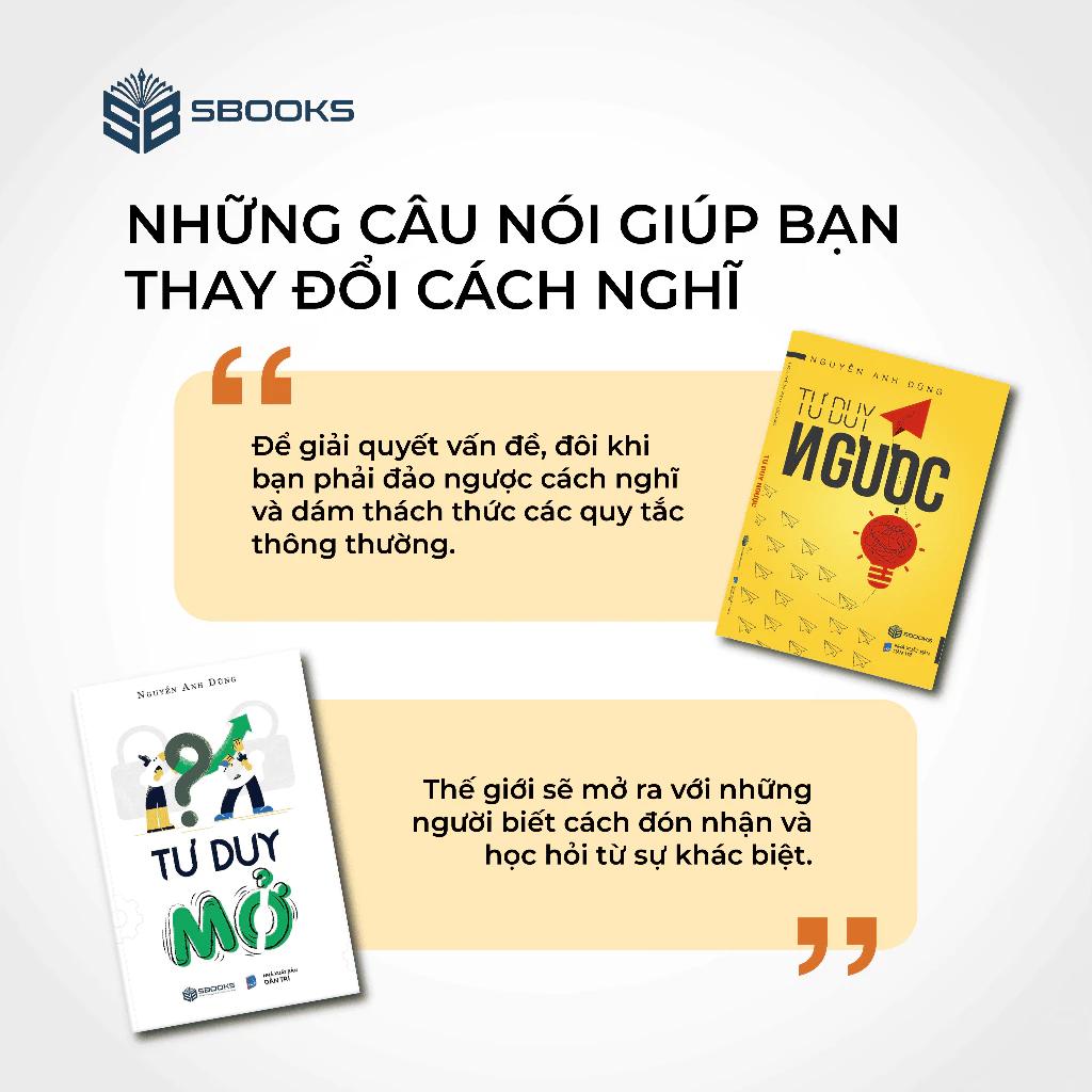 Combo 2 cuốn Tư duy ngược và Tư duy mở