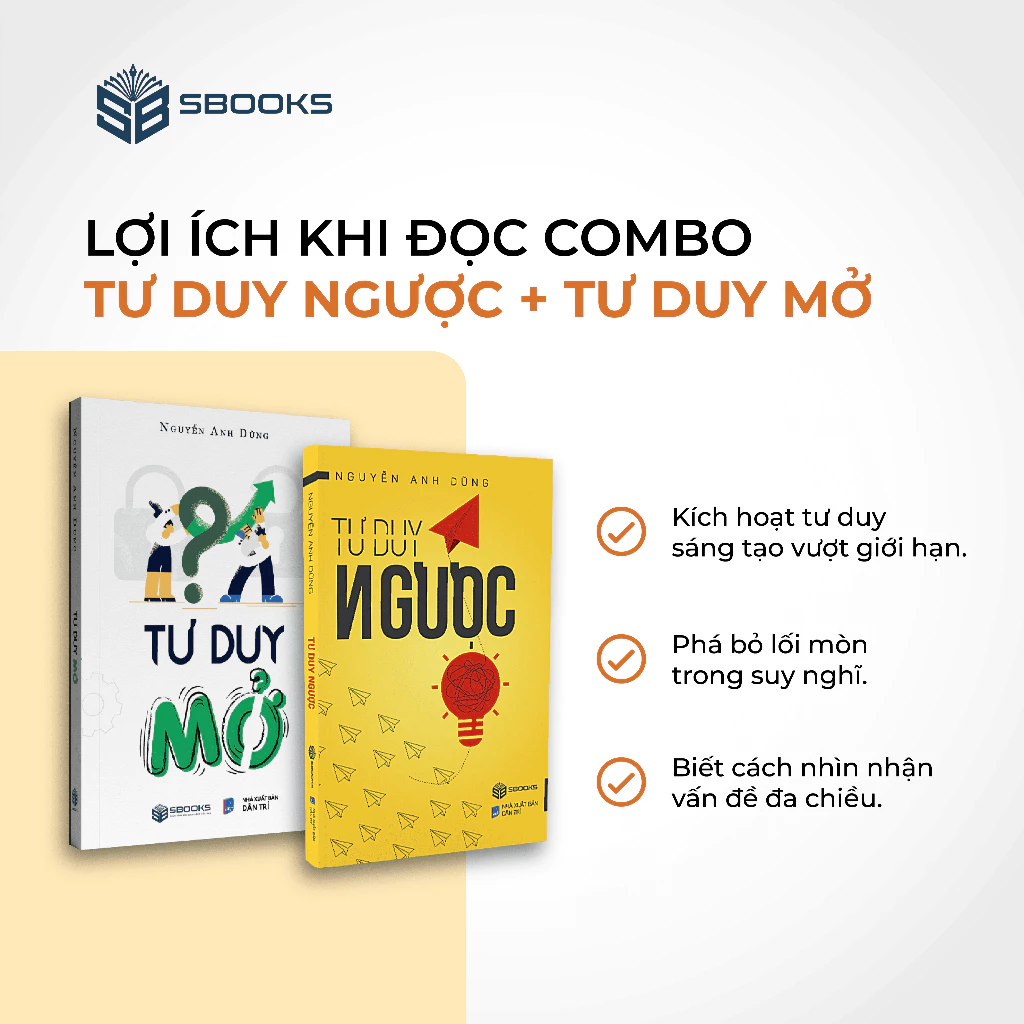 Combo 2 cuốn tư duy ngược tư duy mở