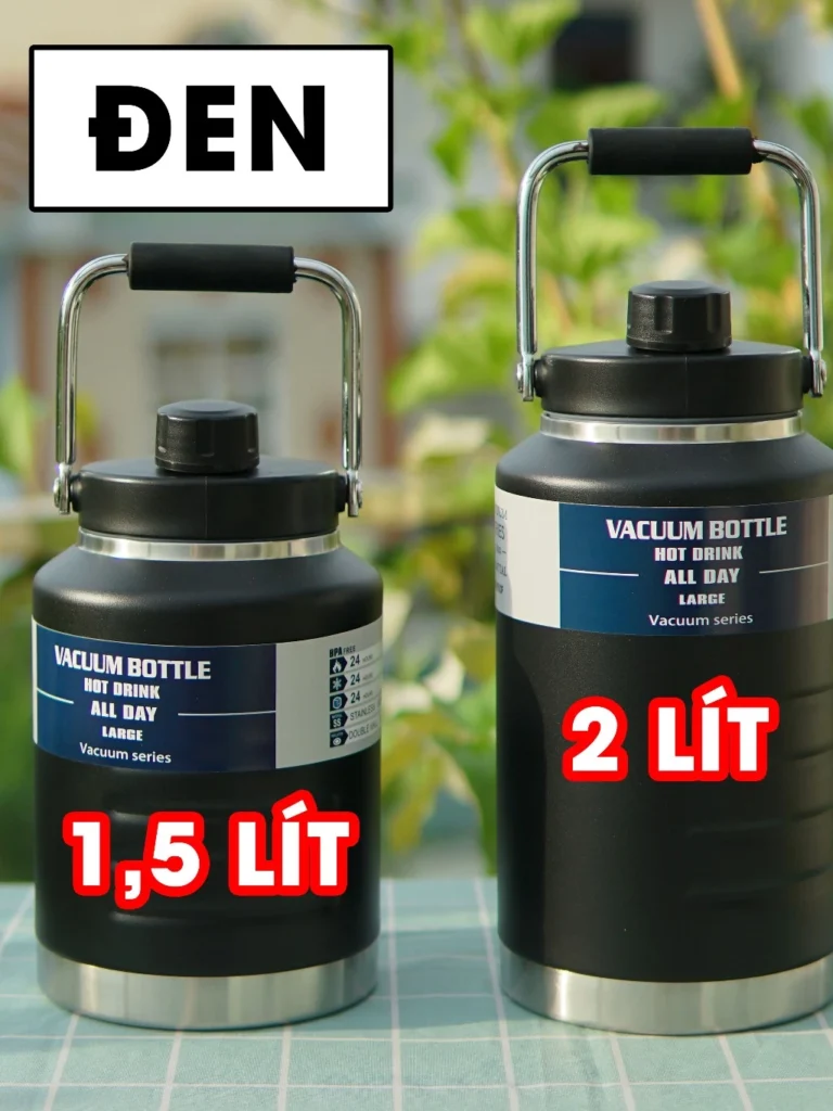 Bình giữ nhiệt dung tích lớn dáng lùn miệng rộng