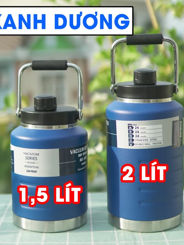 bình giữ nhiệt dung tích lớn dáng lùn miệng rộng